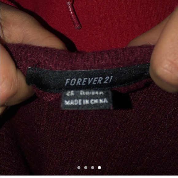 Burgundy crop top from Forever 21 - Picture 4 of 4